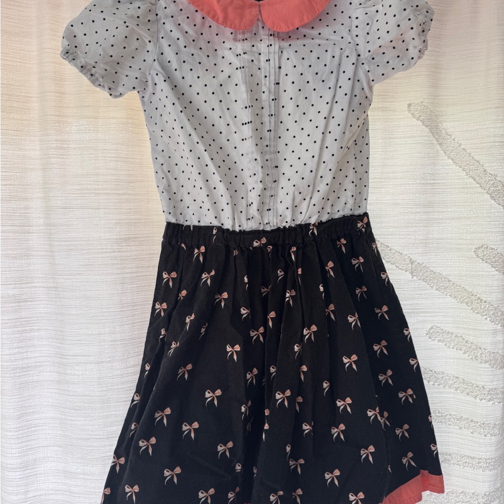 Polka Dots & Bows vintage inspired 50s AMERICAN GIRL STYLE Dress Size 8 Girls
